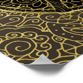 Cello Gold Taupe Filigree Musical Instrument Poster (Hoek)