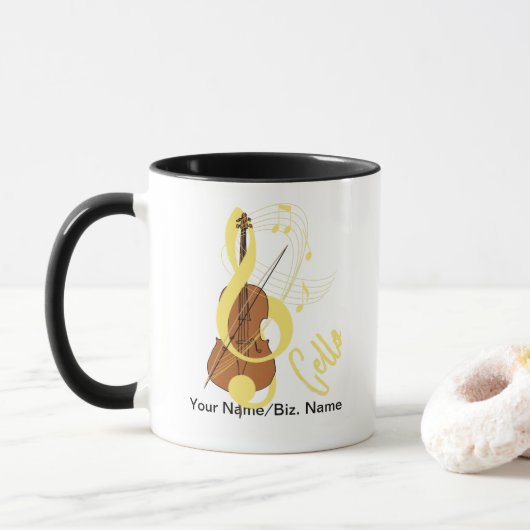 Cello Graphic Musician Music Theme Mok (Met donut)