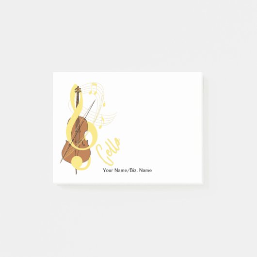 Cello Graphic Musician Music Theme Post-it® Notes (Voorkant)