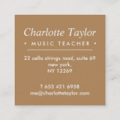 Cello Graphic Musician Music Theme Vierkante Visitekaartje (Achterkant)