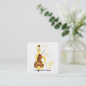 Cello Graphic Musician Music Theme Vierkante Visitekaartje (Staand voorkant)