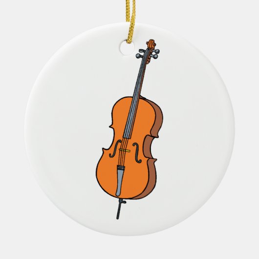 Cello Graphic, ViolinCello Music Design Keramisch Ornament (Voorkant)
