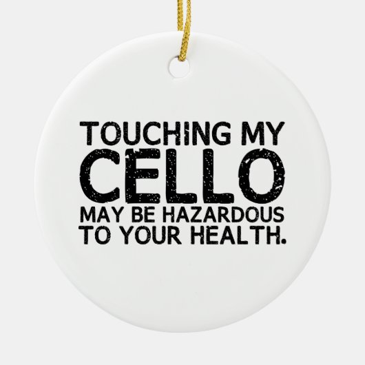 Cello Hazard Keramisch Ornament (Voorkant)