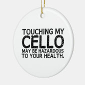 Cello Hazard Keramisch Ornament (Links)