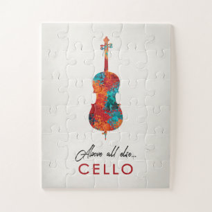 Cello - Helderkleurige muziek Legpuzzel