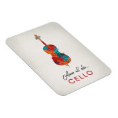 Cello - Helderkleurige muziek Magneet (Rechterzijde)