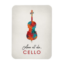 Cello - Helderkleurige muziek Magneet