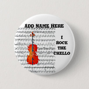 Cello & ik Rock!_ Ronde Button 5,7 Cm