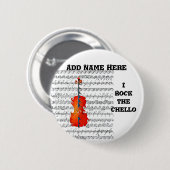 Cello & ik Rock!_ Ronde Button 5,7 Cm (Voorkant /achterkant)