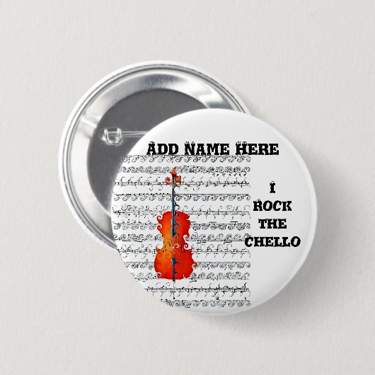 Cello & ik Rock!_ Ronde Button 5,7 Cm (Voorkant /achterkant)