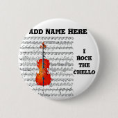 Cello & ik Rock!_ Ronde Button 5,7 Cm (Voorkant)