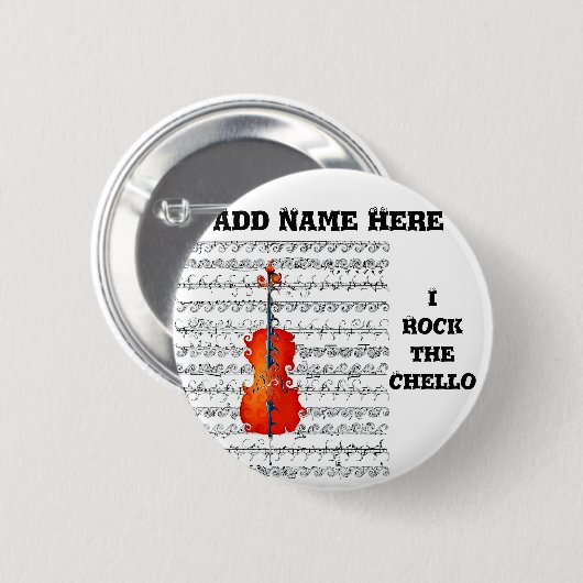Cello & ik Rock!_ Ronde Button 5,7 Cm (Voorkant /achterkant)