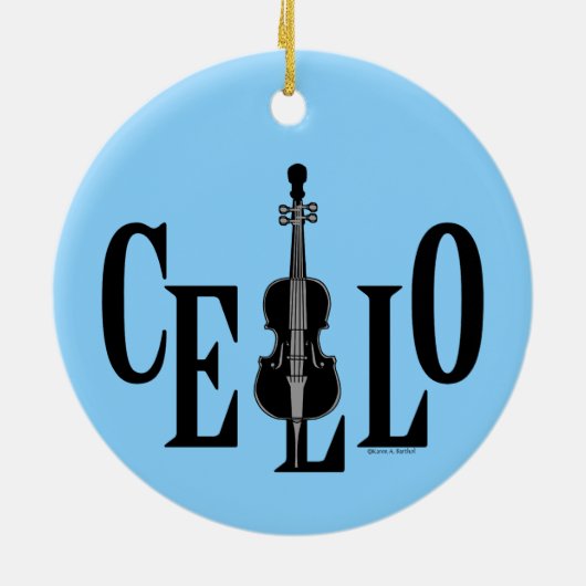 Cello in Cello Keramisch Ornament (Achterkant)