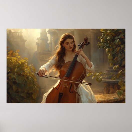 Cello in the Golden Garden Poster (Voorkant)