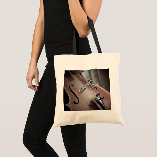 Cello-instrument met klassieke muziekstrengen tote bag (Voorkant (product))