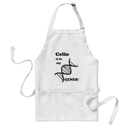 Cello is in mijn genen standaard schort (Voorkant)