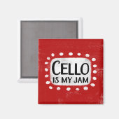 Cello is mijn Jam koelkastmagneet Magneet (Voorkant / Achterkant)