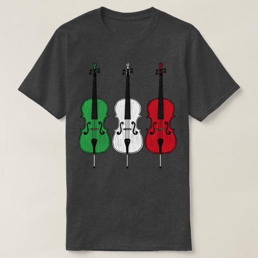 Cello Italiaanse Vlag Cellist String Musician Ital T-shirt (Design voorkant)