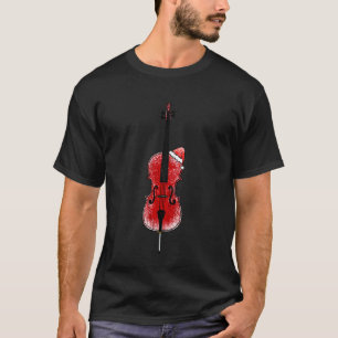 Cello Kerstman Santa Cellist Snaarinstrument Muzik T-shirt