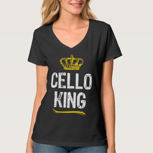 Cello King Men Boys Player  Cool Cellist T-shirt (Voorkant)