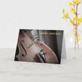 Cello klassieke muziekinstrument verjaardag kaart (Gele Bloem)