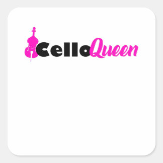 cello koningin vierkante sticker