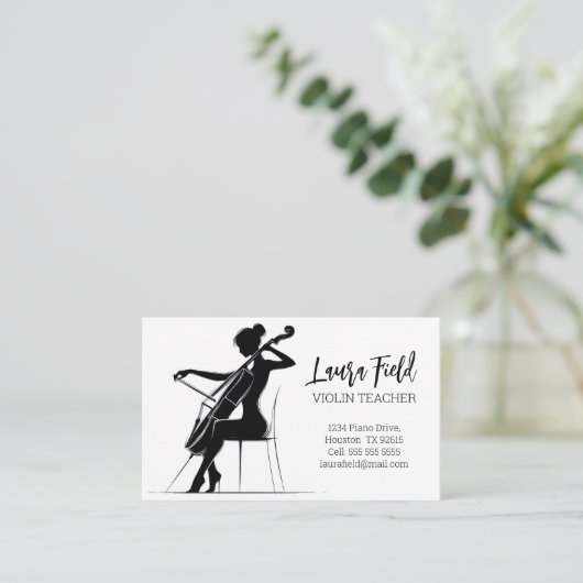Cello-leraar Visitekaartje (Staand voorkant)