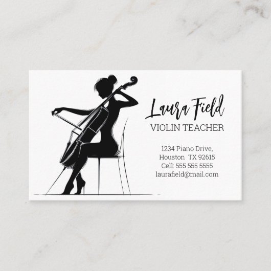 Cello-leraar Visitekaartje (Voorkant)