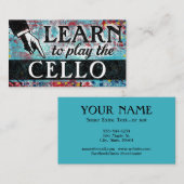 Cello Lessons Visitekaartjes - Blauw rood (Voorkant / Achterkant)