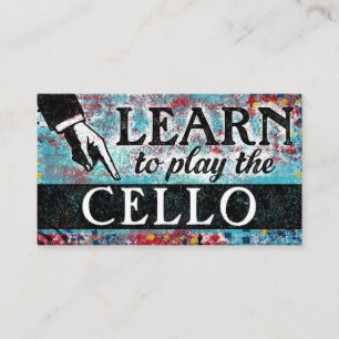 Cello Lessons Visitekaartjes - Blauw rood