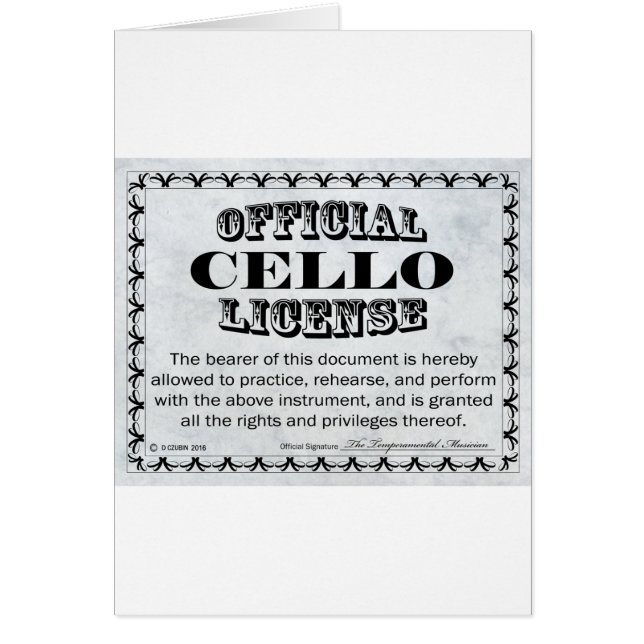 Cello-licentie (Voorkant)