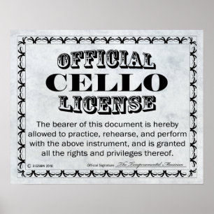 Cello-licentie Poster