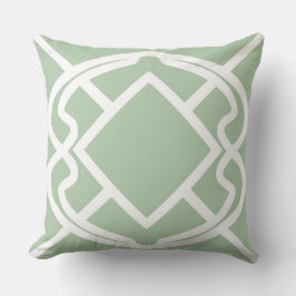 Cello Licht saliegroen Trellis Design Kussen