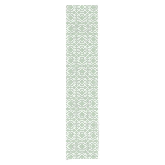 Cello Light Sage green Trellis Design Korte Tafelloper (Voorkant)