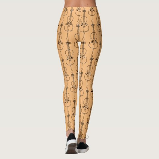 Cello-lijntekening Leggings (Achterkant)