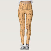 Cello-lijntekening Leggings (Voorkant)