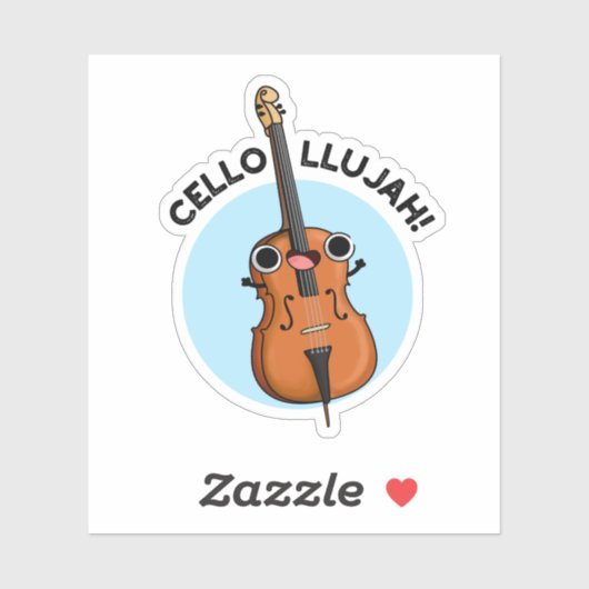 Cello-llujah Funny Cello Pun Sticker (Vel)