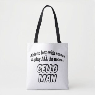 Cello Man - Muziek superheld Tote Bag