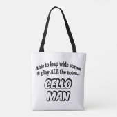 Cello Man - Muziek superheld Tote Bag (Achterkant)