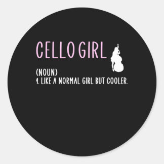 Cello-meisjes Ronde Sticker