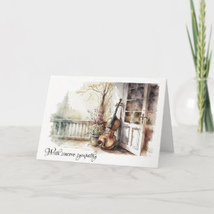 Cello met bloemen Kaart