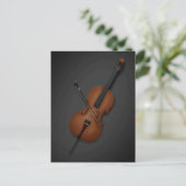 Cello met Bow over Strings Klassieke Muziek Briefkaart (Staand voorkant)