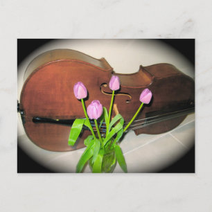 Cello met Tulips-briefkaart Briefkaart