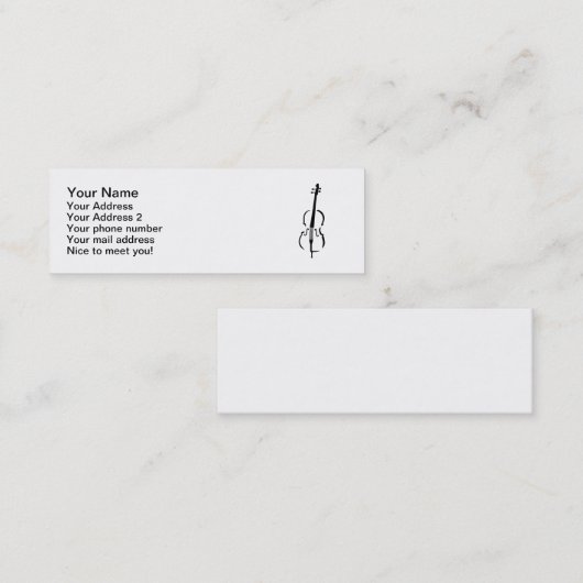 Cello Mini Visitekaartje (Voorkant / Achterkant)