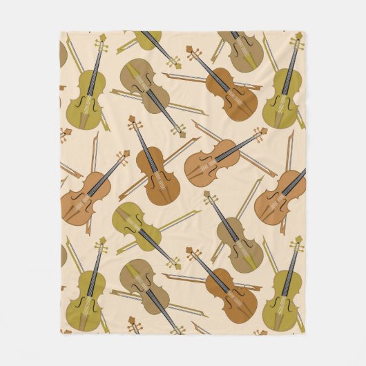 Cello Music Instrument Pattern Fleece Deken (Voorkant)