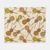 Cello Music Instrument Pattern Fleece Deken (Voorkant (Horizontaal))