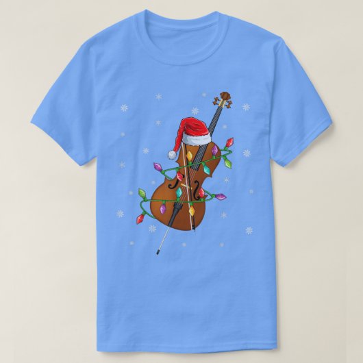Cello Music Lover Xmas Licht Santa Cello Christma T-shirt (Design voorkant)