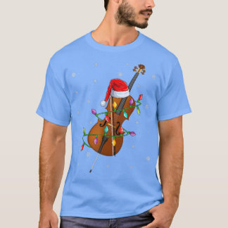 Cello Music Lover Xmas Licht Santa Cello Christma T-shirt