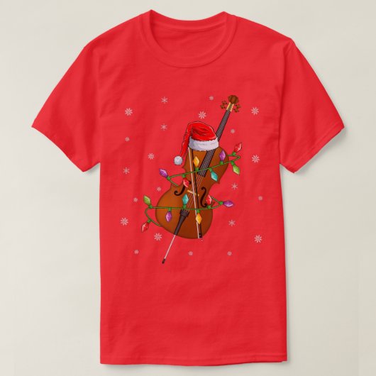 Cello Music Lover Xmas Licht Santa Cello Christma T-shirt (Design voorkant)