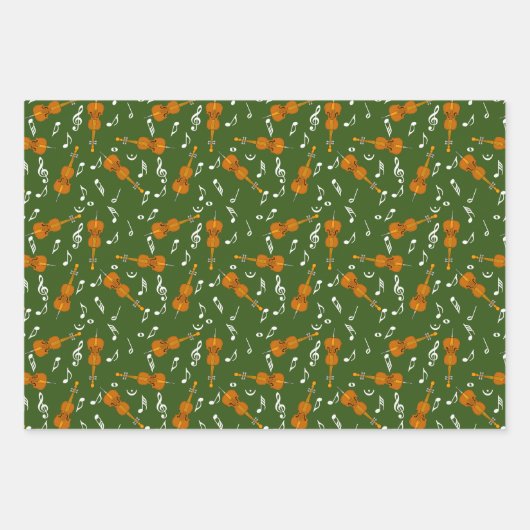 Cello Music Note Pattern Inpakpapier Vel (Voorkant 2)